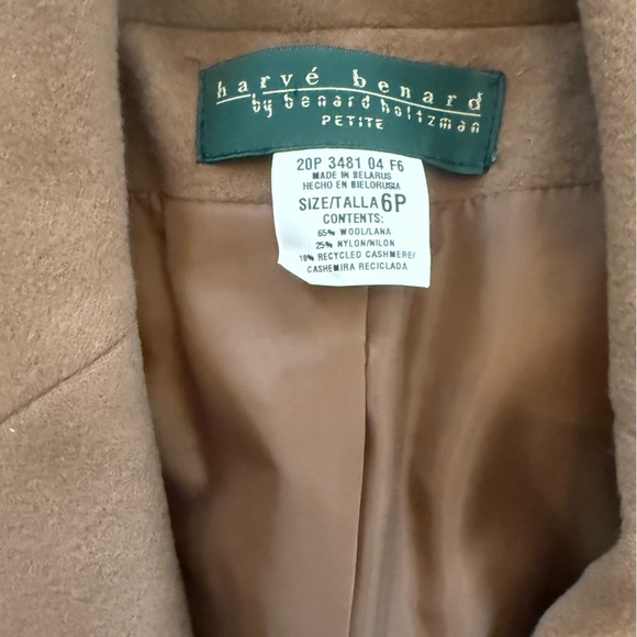 Harvé Benard Brown Wool Blend Blazer Jacket Size 6P - Picture 3 of 3